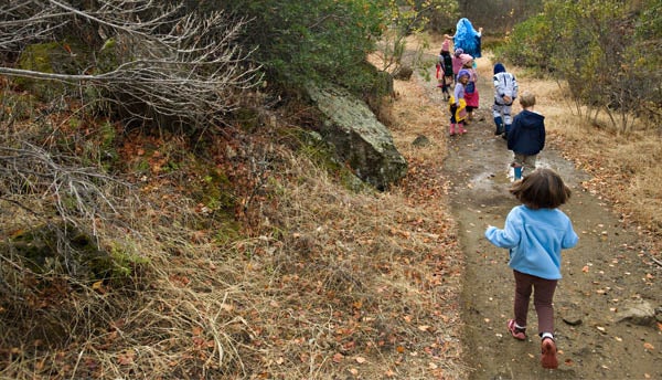 A safe hike in the foothills with many small children
